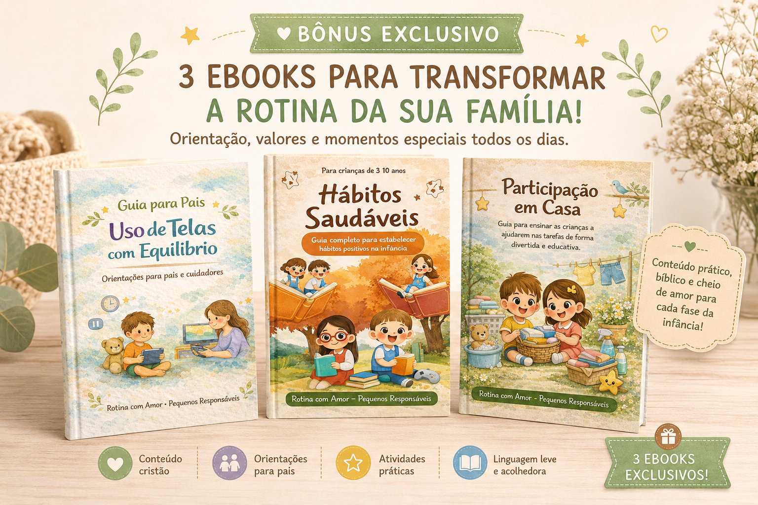 3 Ebooks para Transformar a Rotina da Sua Família